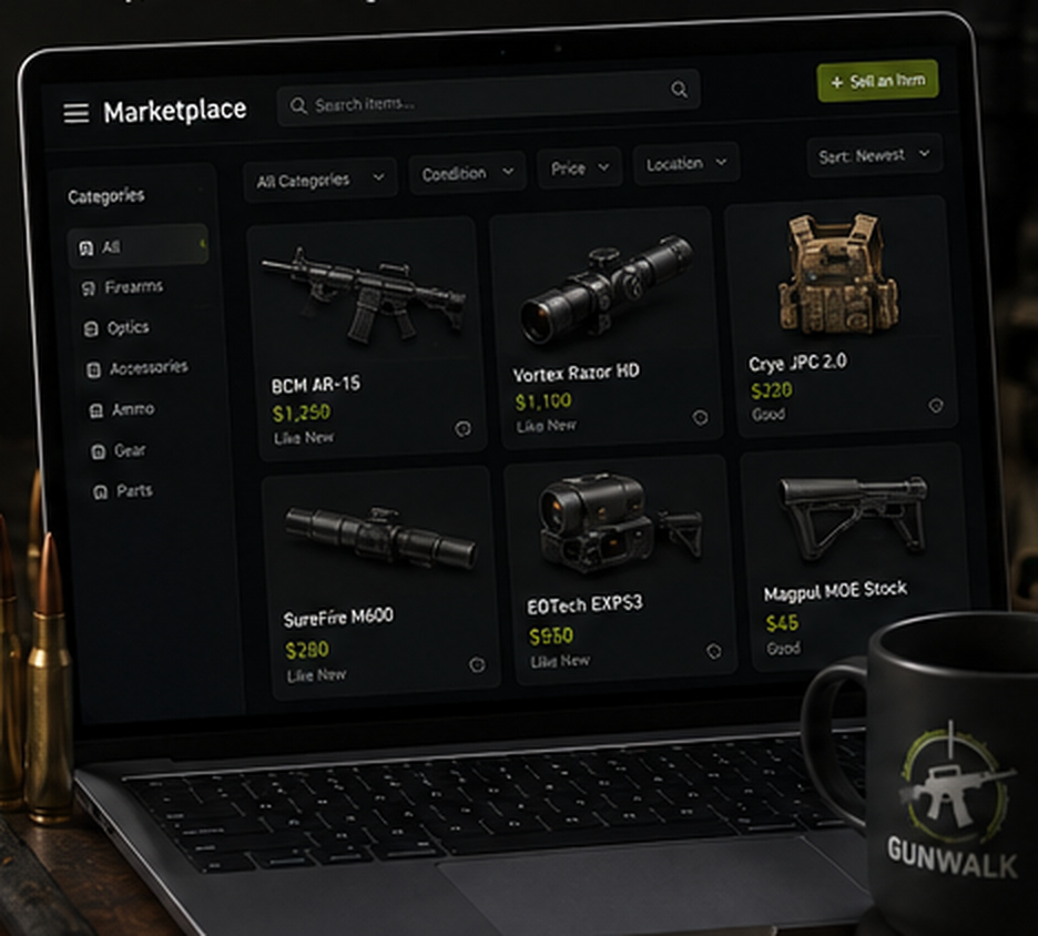 Marketplace interface with product listings